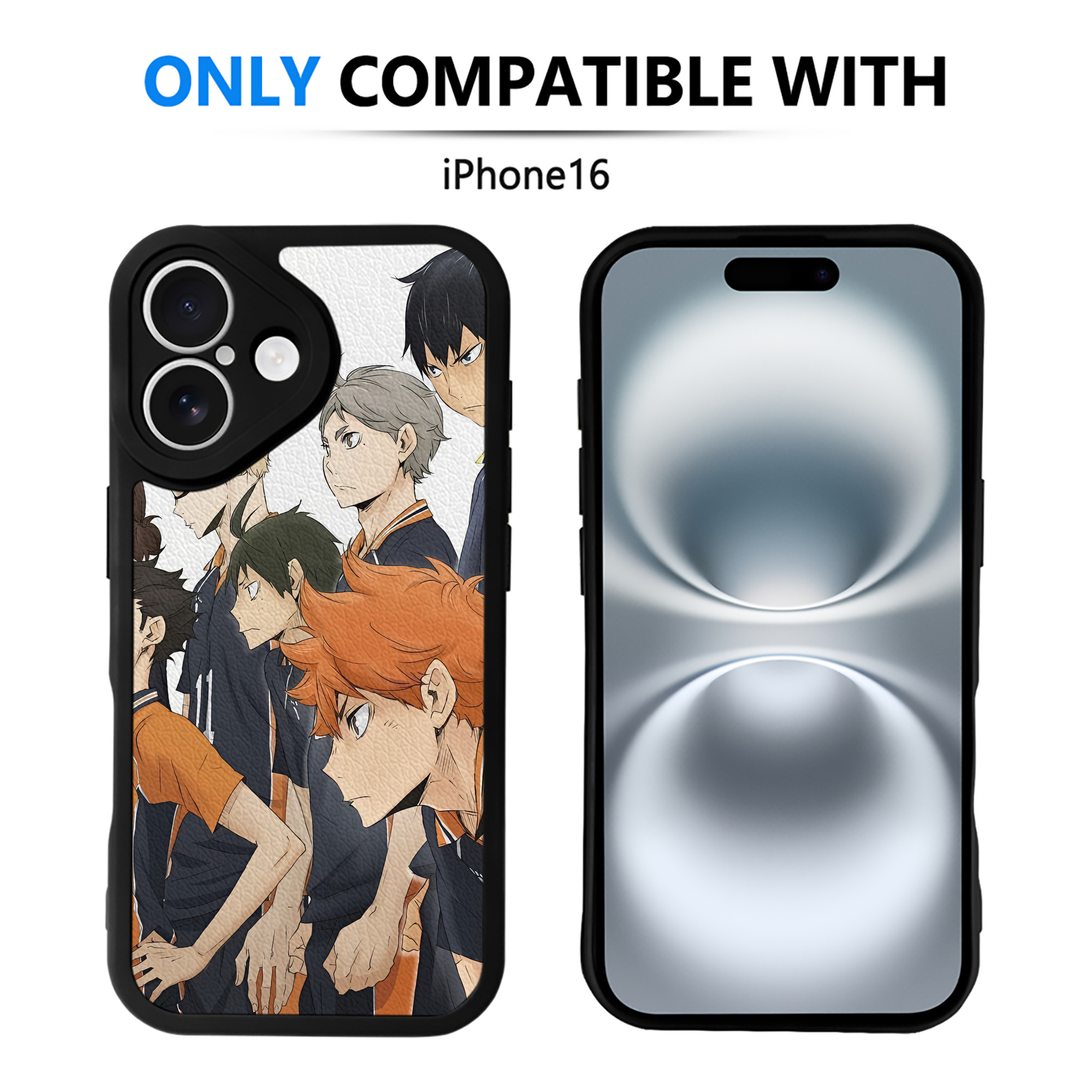 （画像用） ハイキュー!! Haikyu!! 【iPhone 16シリーズ対応】シリコンスマホケース（レザー調） 材質：シリコン